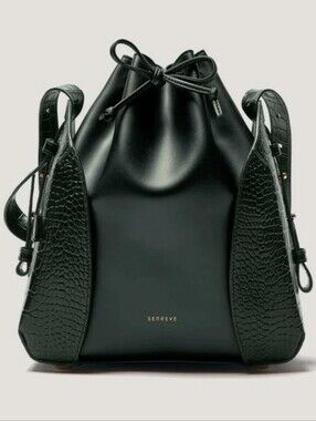Senreve Fiore Green Vegan Leather Bucket Bag Like New